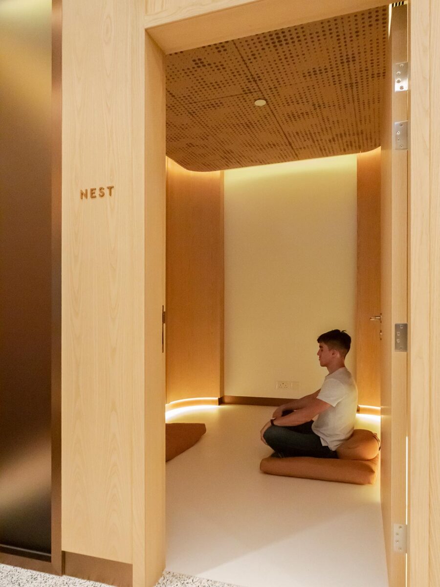 meditation room for wellness at the office