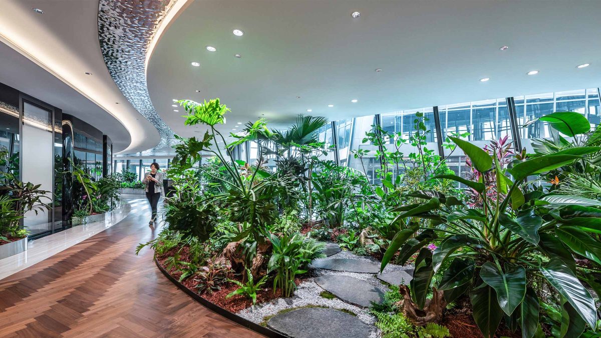 Indoor garden interior design.