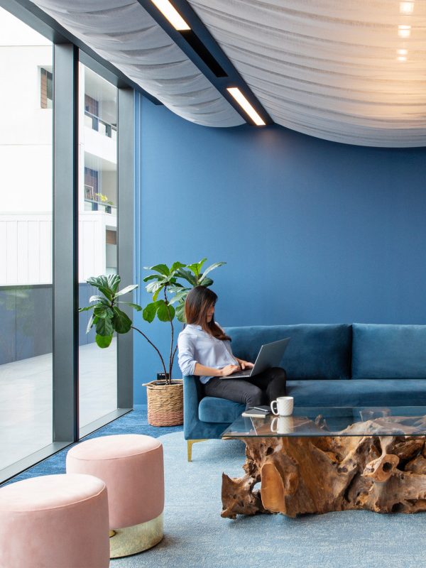 a-person-working-on-a-laptop-on-a-blue-sofa